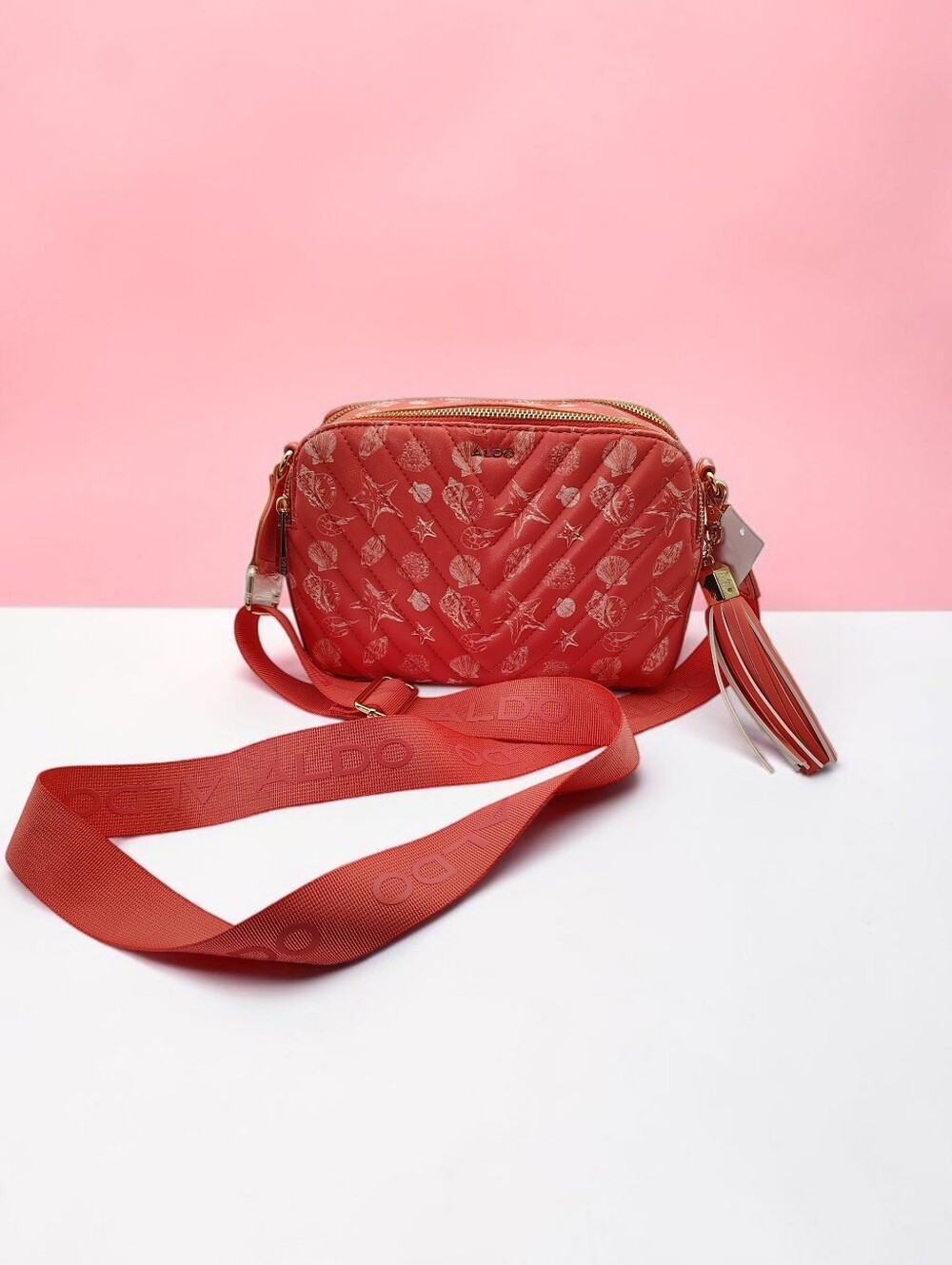 New Aldo Seashells & Stars Crossbody Bag In Coral New